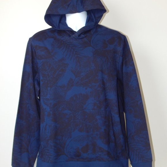 NWT Men’s ROBERT GRAHAM Tropic Thunder Hooded Pullover Sweatshirt Navy - Picture 2 of 8